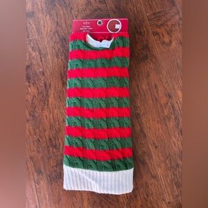 Ashland cable knit Red and Green Striped tree skirt